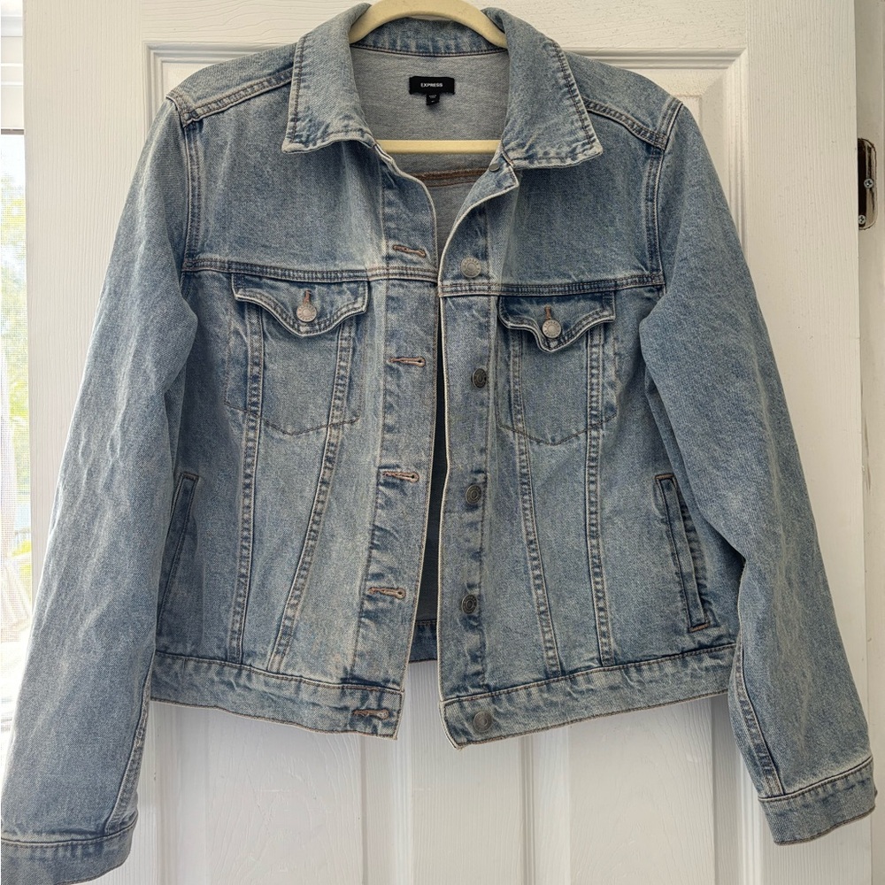 Express Light Blue Denim Jacket XL
